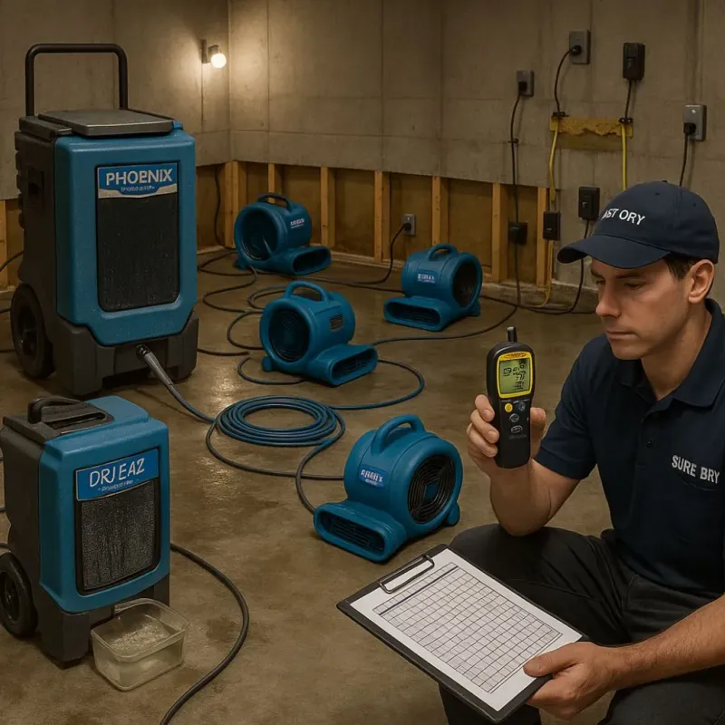 Structural Drying and Dehumidification process in Talty, TX